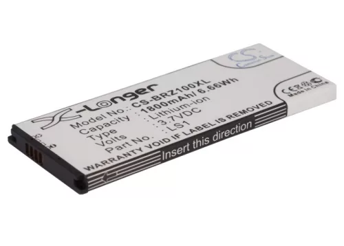 Blackberry LS1 helyettesítő mobiltelefon akkumulátor (Li-ion, 3.7V, 1800mAh / 6.66Wh) - Utángyártott