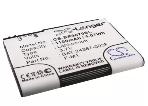Blackberry F-M1 helyettesítő mobiltelefon akkumulátor (Li-ion, 3.7V, 1100mAh / 4.07Wh) - Utángyártott