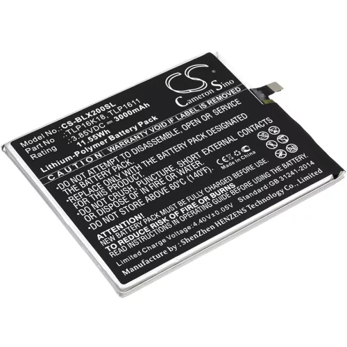 BLU TLP16K18 helyettesítő mobiltelefon akkumulátor (Li-Polymer, 3.85V, 3000mAh / 11.55Wh) - Utángyártott