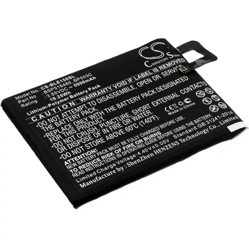 BLU BSP516485 helyettesítő mobiltelefon akkumulátor (Li-Polymer, 3.85V, 5000mAh / 19.25Wh) - Utángyártott