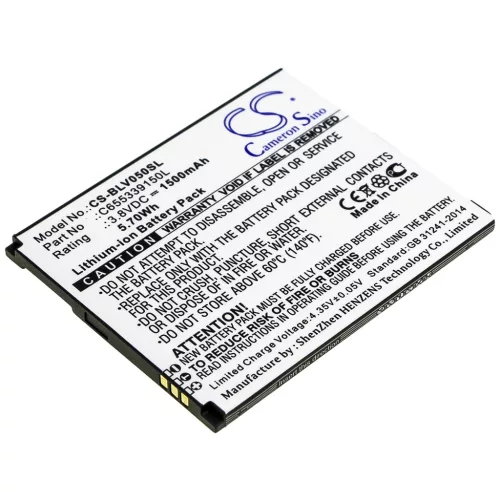 BLU C655339150L helyettesítő mobiltelefon akkumulátor (Li-ion, 3.8V, 1500mAh / 5.70Wh) - Utángyártott
