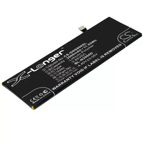 GIONEE BL-N3000D helyettesítő mobiltelefon akkumulátor (Li-Polymer, 3.85V, 3000mAh / 11.55Wh) - Utángyártott