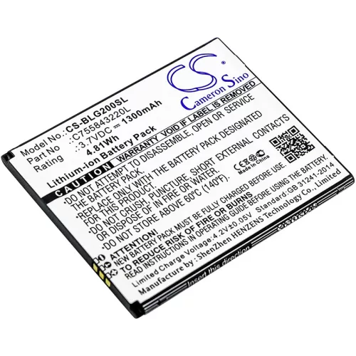 BLU C755843220L helyettesítő mobiltelefon akkumulátor (Li-ion, 3.7V, 1300mAh / 4.81Wh) - Utángyártott