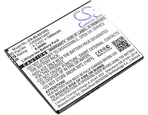 BLU C826641280T helyettesítő mobiltelefon akkumulátor (Li-ion, 3.7V, 1800mAh / 6.66Wh) - Utángyártott