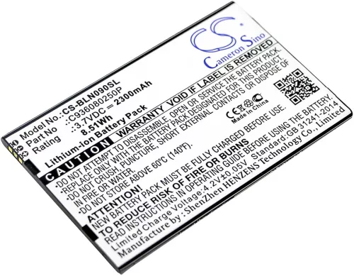 BLU C936080250P helyettesítő mobiltelefon akkumulátor (Li-ion, 3.7V, 2300mAh / 8.51Wh) - Utángyártott