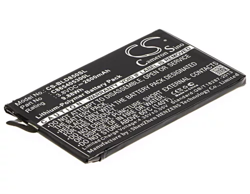 BLU SL1805A helyettesítő mobiltelefon akkumulátor (Li-Polymer, 3.8V, 2600mAh / 9.88Wh) - Utángyártott