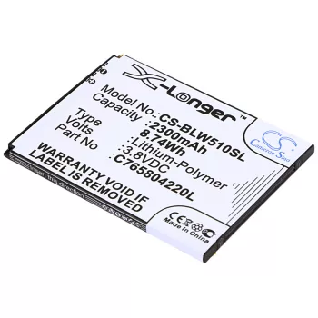   BLU C765804220L helyettesítő mobiltelefon akkumulátor (Li-Polymer, 3.8V, 2300mAh / 8.74Wh) - Utángyártott