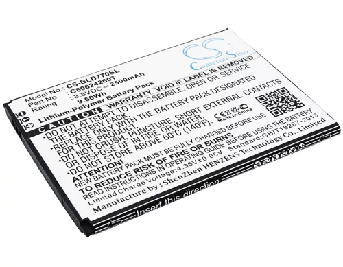 BLU C80624260T helyettesítő mobiltelefon akkumulátor (Li-Polymer, 3.8V, 2500mAh / 9.50Wh) - Utángyártott