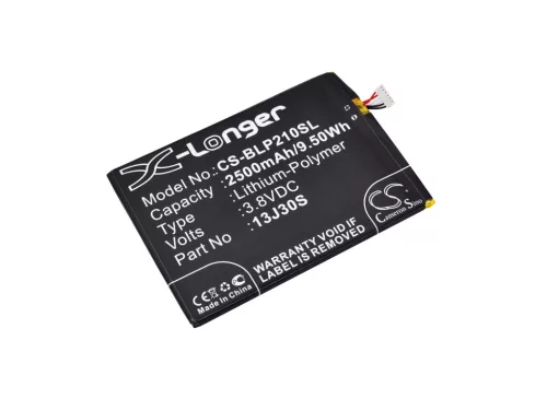 BLU 13J30S helyettesítő mobiltelefon akkumulátor (Li-Polymer, 3.8V, 2500mAh / 9.50Wh) - Utángyártott
