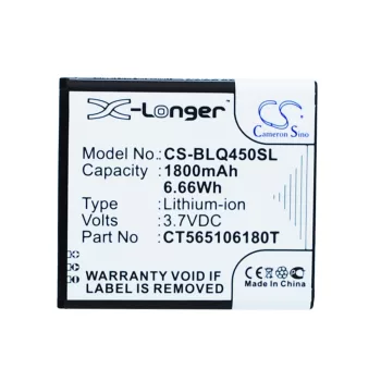   BLU CT565106180T helyettesítő mobiltelefon akkumulátor (Li-ion, 3.7V, 1800mAh / 6.66Wh) - Utángyártott
