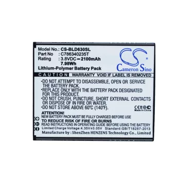   BLU C786340235T helyettesítő mobiltelefon akkumulátor (Li-Polymer, 3.8V, 2100mAh / 7.98Wh) - Utángyártott