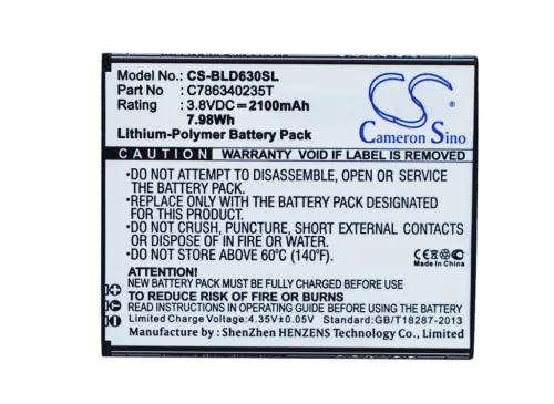 BLU C786340235T helyettesítő mobiltelefon akkumulátor (Li-Polymer, 3.8V, 2100mAh / 7.98Wh) - Utángyártott