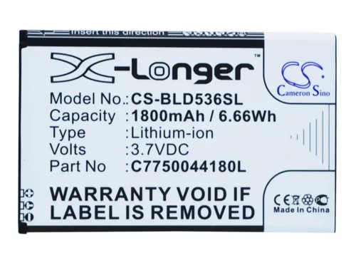 BLU C775004180L helyettesítő mobiltelefon akkumulátor (Li-ion, 3.7V, 1800mAh / 6.66Wh) - Utángyártott
