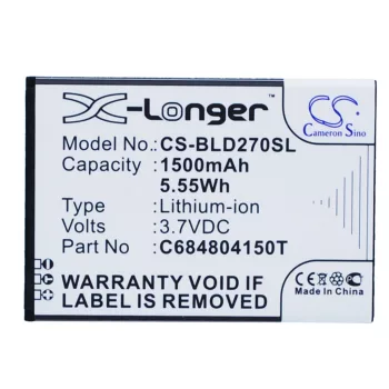  BLU C684804150T helyettesítő mobiltelefon akkumulátor (Li-ion, 3.7V, 1500mAh / 5.55Wh) - Utángyártott