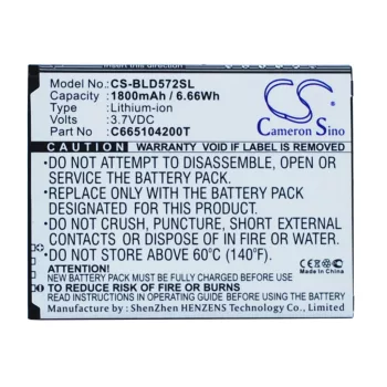   BLU C765804200L helyettesítő mobiltelefon akkumulátor (Li-ion, 3.7V, 1800mAh / 6.66Wh) - Utángyártott