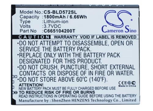 BLU C765804200L helyettesítő mobiltelefon akkumulátor (Li-ion, 3.7V, 1800mAh / 6.66Wh) - Utángyártott