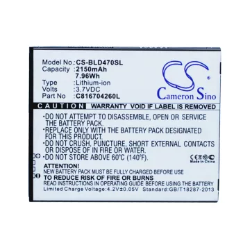   BLU C816704260L helyettesítő mobiltelefon akkumulátor (Li-ion, 3.7V, 2150mAh / 7.96Wh) - Utángyártott