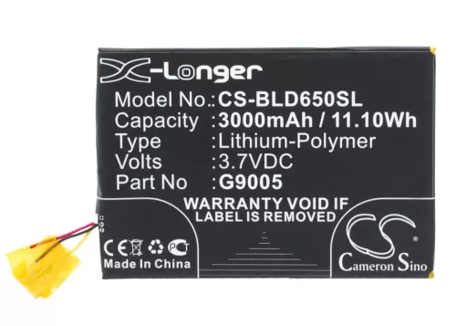 BLU G9005 helyettesítő mobiltelefon akkumulátor (Li-Polymer, 3.7V, 3000mAh / 11.10Wh) - Utángyártott