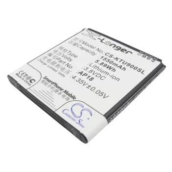   K-Touch AP18 helyettesítő mobiltelefon akkumulátor (Li-ion, 3.8V, 1550mAh / 5.89Wh) - Utángyártott