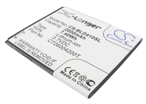 BLU C726004200T helyettesítő mobiltelefon akkumulátor (Li-ion, 3.7V, 2000mAh / 7.40Wh) - Utángyártott