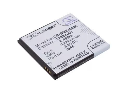 BQ B46 helyettesítő mobiltelefon akkumulátor (Li-Polymer, 3.8V, 1700mAh / 6.46Wh) - Utángyártott