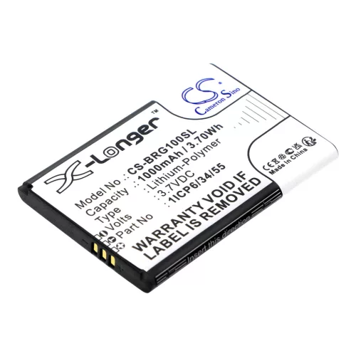 Brondi 1ICP6/34/55 helyettesítő mobiltelefon akkumulátor (Li-Polymer, 3.7V, 1000mAh / 3.70Wh) - Utángyártott