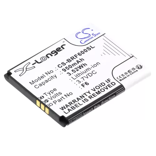 Brondi F6 helyettesítő mobiltelefon akkumulátor (Li-ion, 3.7V, 950mAh / 3.52Wh) - Utángyártott