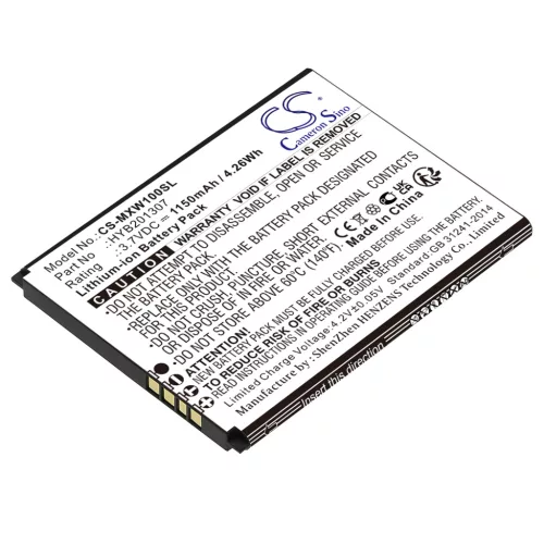 Budget Mobile HYB201307 helyettesítő mobiltelefon akkumulátor (Li-ion, 3.7V, 1150mAh / 4.26Wh) - Utángyártott