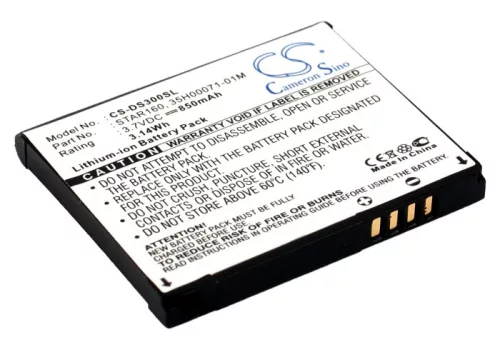 HTC STAR160 helyettesítő mobiltelefon akkumulátor (Li-ion, 3.7V, 850mAh / 3.14Wh) - Utángyártott
