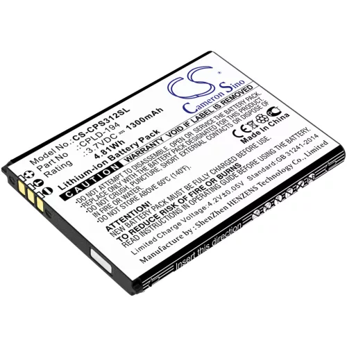 Coolpad CPLD-194 helyettesítő mobiltelefon akkumulátor (Li-ion, 3.7V, 1300mAh / 4.81Wh) - Utángyártott