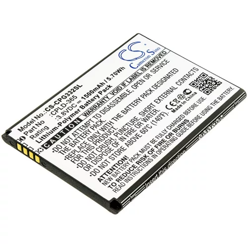 Coolpad CPLD-365 helyettesítő mobiltelefon akkumulátor (Li-Polymer, 3.8V, 1500mAh / 5.70Wh) - Utángyártott