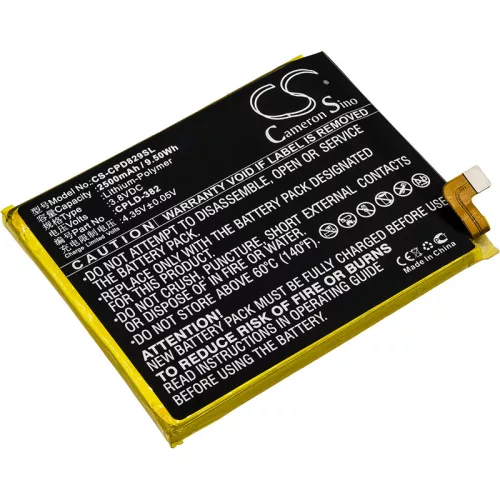 Coolpad CPLD-382 helyettesítő mobiltelefon akkumulátor (Li-Polymer, 3.8V, 2500mAh / 9.50Wh) - Utángyártott