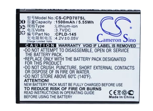 Coolpad CPLD-145 helyettesítő mobiltelefon akkumulátor (Li-ion, 3.7V, 1500mAh / 5.55Wh) - Utángyártott