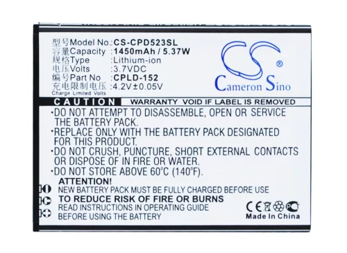 Coolpad CPLD-152 helyettesítő mobiltelefon akkumulátor (Li-ion, 3.7V, 1450mAh / 5.37Wh) - Utángyártott