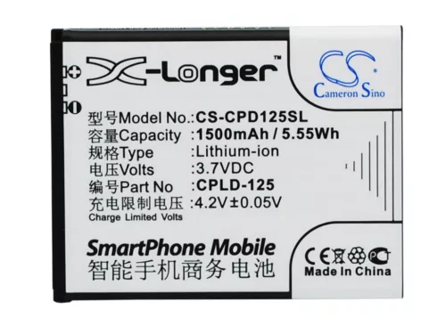 Coolpad CPLD-134 helyettesítő mobiltelefon akkumulátor (Li-ion, 3.7V, 1500mAh / 5.55Wh) - Utángyártott