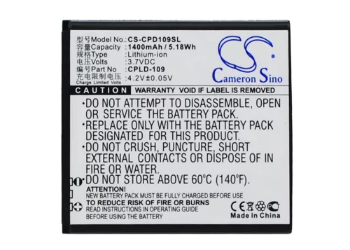 Coolpad CPLD-109 helyettesítő mobiltelefon akkumulátor (Li-ion, 3.7V, 1400mAh / 5.18Wh) - Utángyártott