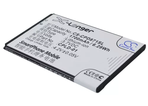 Coolpad CPLD-01 helyettesítő mobiltelefon akkumulátor (Li-ion, 3.7V, 1700mAh / 6.29Wh) - Utángyártott