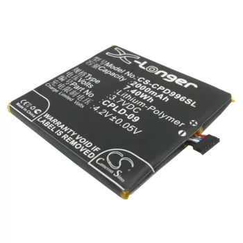   Coolpad CPLD-09 helyettesítő mobiltelefon akkumulátor (Li-Polymer, 3.7V, 2000mAh / 7.40Wh) - Utángyártott