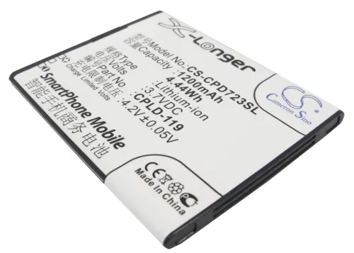 Coolpad CPLD-119 helyettesítő mobiltelefon akkumulátor (Li-ion, 3.7V, 1200mAh / 4.44Wh) - Utángyártott