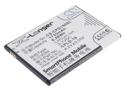 Coolpad CPLD-19 helyettesítő mobiltelefon akkumulátor (Li-ion, 3.7V, 1750mAh / 6.48Wh) - Utángyártott