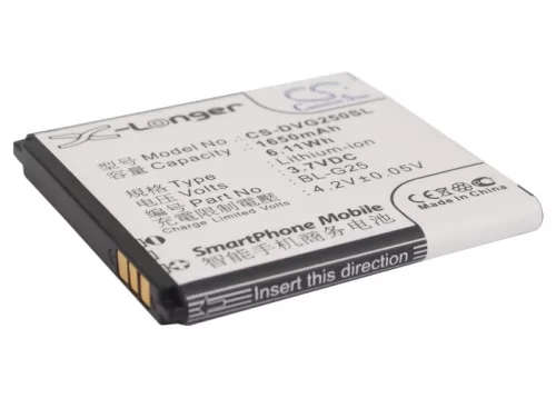 DOOV BL-G25 helyettesítő mobiltelefon akkumulátor (Li-ion, 3.7V, 1650mAh / 6.11Wh) - Utángyártott