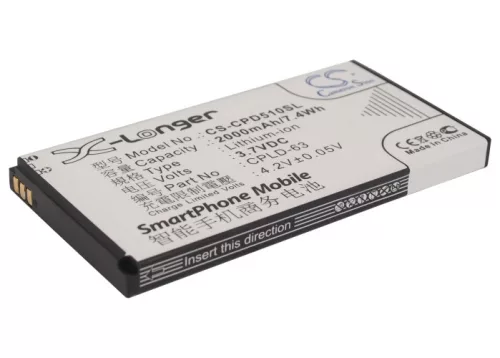 Coolpad CPLD-63 helyettesítő mobiltelefon akkumulátor (Li-ion, 3.7V, 2000mAh / 7.40Wh) - Utángyártott