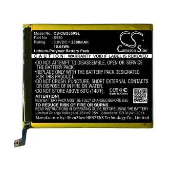   Cubot S550 helyettesítő mobiltelefon akkumulátor (Li-Polymer, 3.8V, 2800mAh / 10.64Wh) - Utángyártott