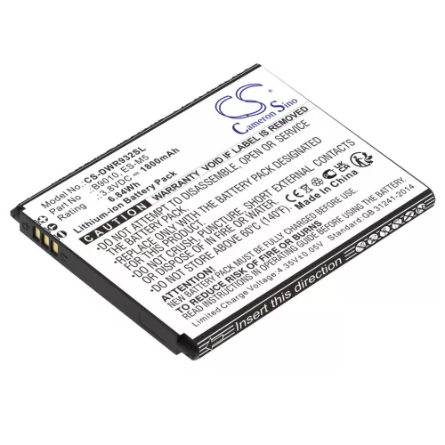 D-Link B9010, ES-M5 helyettesítő mobiltelefon akkumulátor (Li-ion, 3.8V, 1800mAh / 6.84Wh) - Utángyártott
