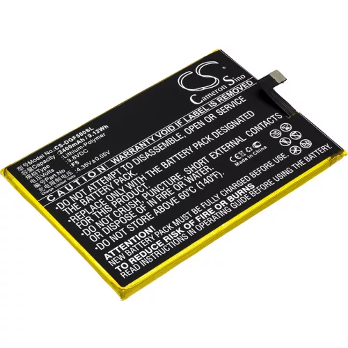 Doogee F5 készülékhez mobiltelefon akkumulátor (Li-Polymer, 3.8V, 2400mAh / 9.12Wh) - Utángyártott