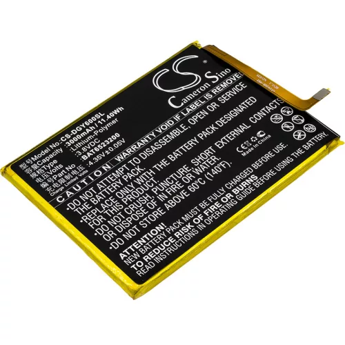 Doogee BAT6523200 helyettesítő mobiltelefon akkumulátor (Li-Polymer, 3.8V, 3000mAh / 11.40Wh) - Utángyártott