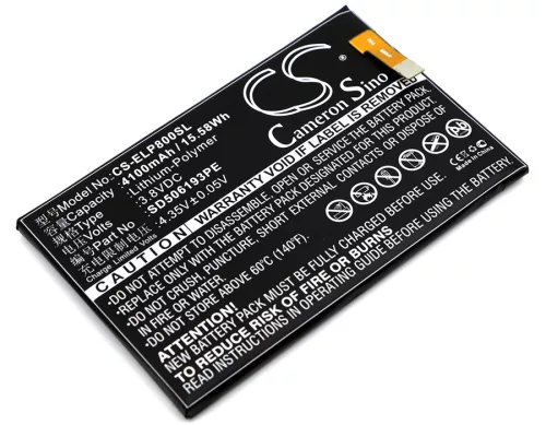 Elephone SD506193PE helyettesítő mobiltelefon akkumulátor (Li-Polymer, 3.8V, 4100mAh / 15.58Wh) - Utángyártott