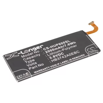   Huawei HB3742A0EBW helyettesítő mobiltelefon akkumulátor (Li-Polymer, 3.8V, 2000mAh / 7.60Wh) - Utángyártott
