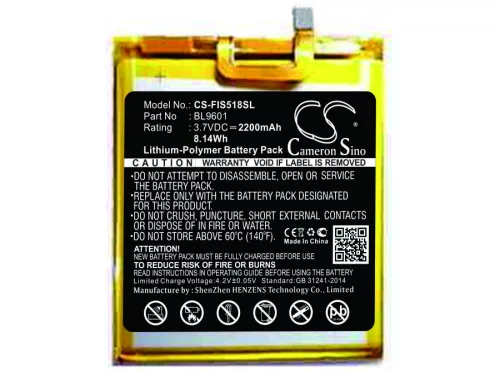 Fly BL9601 helyettesítő mobiltelefon akkumulátor (Li-Polymer, 3.7V, 2200mAh / 8.14Wh) - Utángyártott