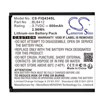   Fly BL6412 helyettesítő mobiltelefon akkumulátor (Li-ion, 3.7V, 800mAh / 2.96Wh) - Utángyártott